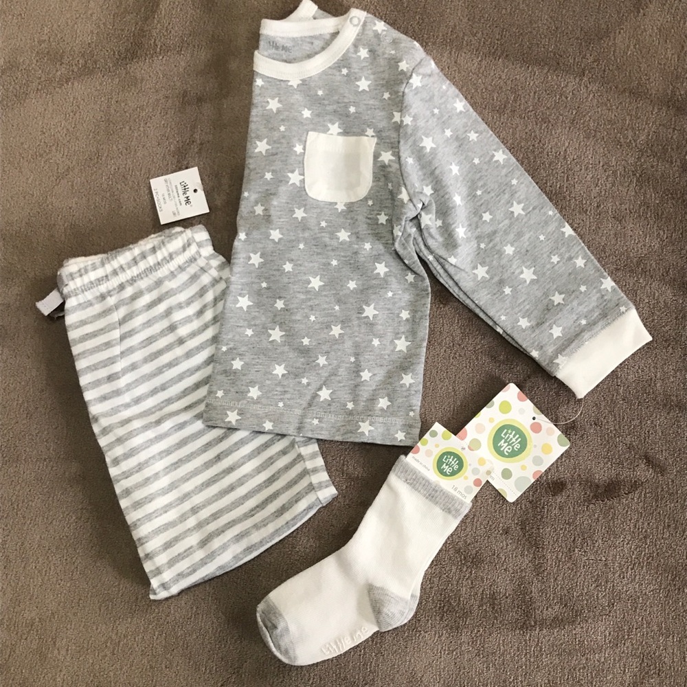 Little Me pajama set with matching socks